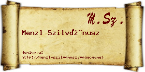 Menzl Szilvánusz névjegykártya